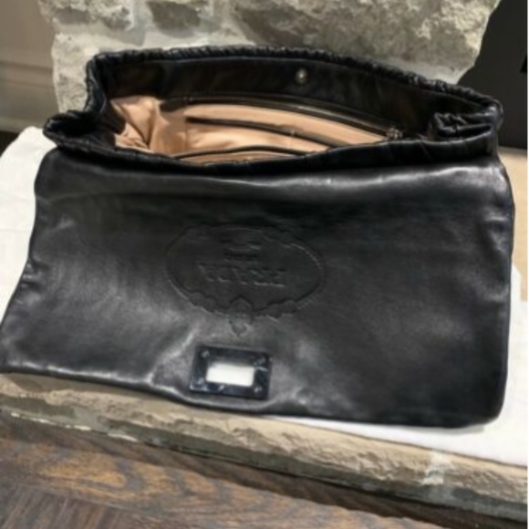 PRADA Black Leather Purse Large Clutch - Picture 5 of 8